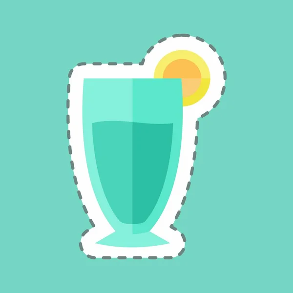 Craft Beer Sticker Trendy Line Cut Isolated Blue Background — Stockfoto