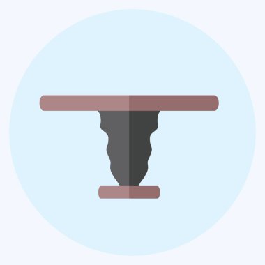 Kafe Tablo Simgesi yumuşak mavi arkaplanda izole edilmiş modada düz stil