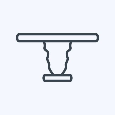 Yumuşak mavi arkaplanda izole edilmiş moda satır biçiminde Cafe Tablo Simgesi