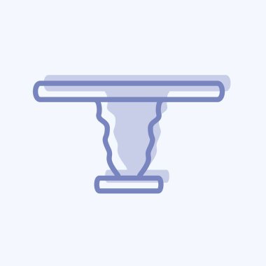 Kafe Tablo Simgesi yumuşak mavi arkaplanda izole edilmiş iki ton biçiminde