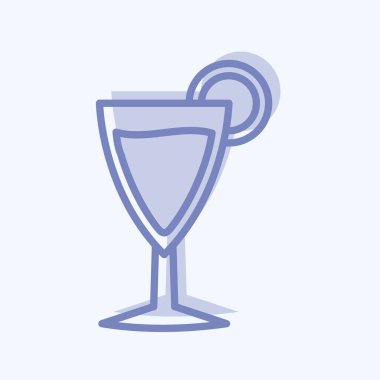 Yumuşak mavi arkaplanda izole edilmiş iki ton tarzında Cosmopolitan Simgesi