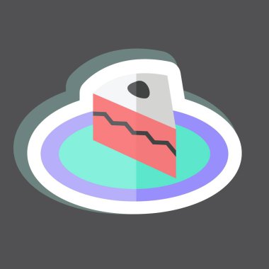 Kremalı Kek Etiketi siyah arkaplanda izole edildi