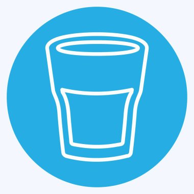 Yumuşak mavi arkaplanda izole edilmiş modaya uygun mavi gözler tarzında Çifte Atış Simgesi