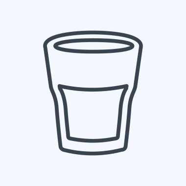 Yumuşak mavi arkaplanda izole edilmiş modaya uygun çizgi biçiminde Çifte Atış Simgesi