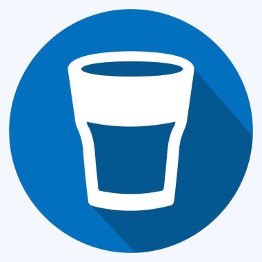 Yumuşak mavi arkaplanda izole edilmiş modaya uygun uzun gölge biçiminde Çifte Atış Simgesi