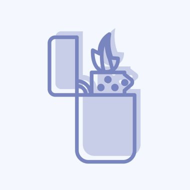 Yumuşak mavi arkaplanda izole edilmiş iki ton biçiminde daha hafif simge