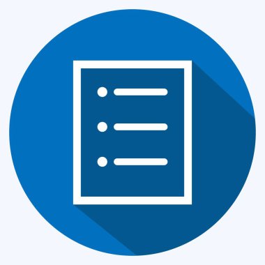 Yumuşak mavi arkaplanda izole edilmiş modaya uygun uzun gölge biçimindeki Menü Simgesi