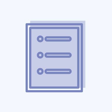 Mönü Simgesi yumuşak mavi arkaplanda izole edilmiş iki ton biçimi