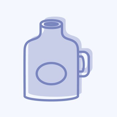 Ay Işığı Simgesi, yumuşak mavi arkaplanda izole edilmiş iki ton biçiminde