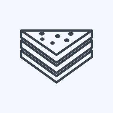 Yumuşak mavi arkaplanda izole edilmiş moda satır biçimindeki Sandviç Simgesi