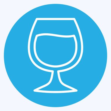 Modaya uygun mavi gözlü Sherry Simgesi yumuşak mavi arkaplanda izole