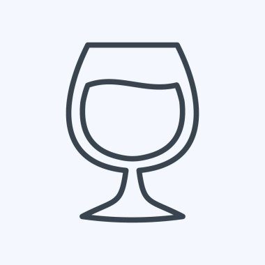 Yumuşak mavi arkaplanda izole edilmiş moda satır biçiminde Sherry Simgesi