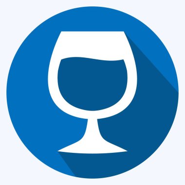 Yumuşak mavi arkaplanda izole edilmiş modaya uygun uzun gölge biçiminde Sherry Simgesi