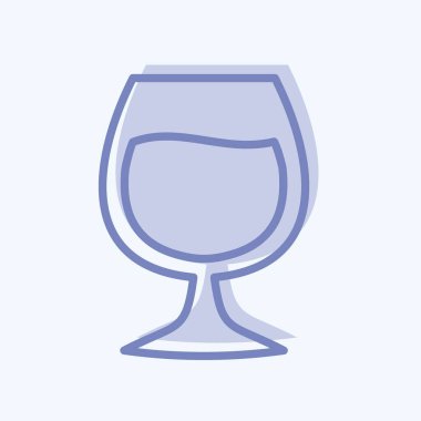 Yumuşak mavi arkaplanda izole edilmiş iki ton biçiminde Sherry Simgesi