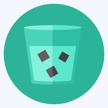 Beyaz Rus İçecek Simgesi yumuşak mavi arka planda izole edilmiş düz moda