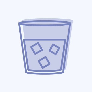 Beyaz Rus İçecek Simgesi yumuşak mavi arkaplanda izole edilmiş iki ton tarzında