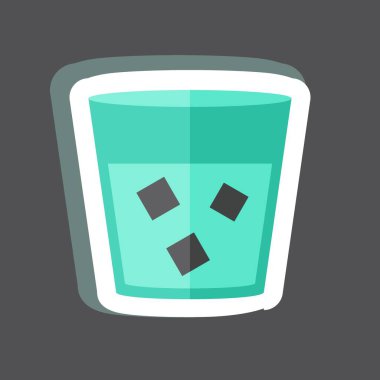 Siyah arkaplanda beyaz Rus içecek etiketi izole edildi