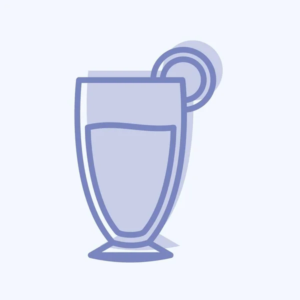 Пивная Икона Трехцветном Стиле Мягком Синем Фоне — стоковый вектор