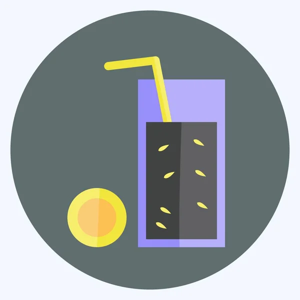 Lemon Juice Icon Trendy Flat Style Isolated Soft Blue Background — Vettoriale Stock