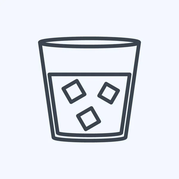 White Russian Drink Icon Trendigen Linienstil Isoliert Auf Weichem Blauem — Stockvektor