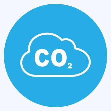 Karbon Dioksit Gaz Simgesi modayı takip eden mavi gözler yumuşak mavi arkaplanda izole edilmiş