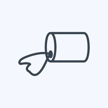 Yumuşak mavi arkaplanda izole edilmiş moda satır biçiminde Kimyasal Sızıntı Simgesi