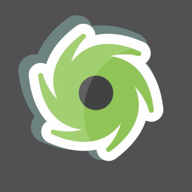 Siyah arkaplanda izole edilmiş kasırga etiketi