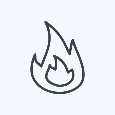 Yumuşak mavi arkaplanda izole edilmiş moda satır biçiminde Ateş Simgesi