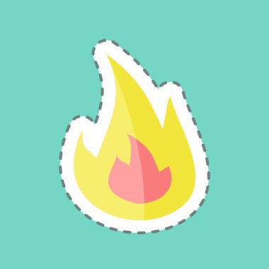 Moda satırındaki Ateş Etiketi mavi arkaplanda izole edildi