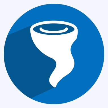 Yumuşak mavi arkaplanda izole edilmiş modaya uygun uzun gölge tarzında Simge Kasırgası