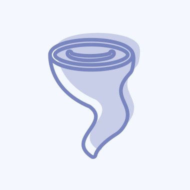 Yumuşak mavi arkaplanda izole edilmiş iki ton tarzındaki Simge Kasırgası