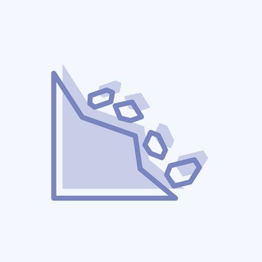 Yumuşak mavi arkaplanda izole edilmiş iki ton biçiminde simge