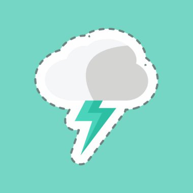 Moda satırındaki Şimşek Etiketi mavi arkaplanda izole edildi