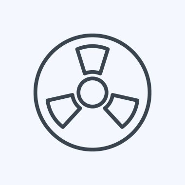 Yumuşak mavi arkaplanda izole edilmiş trend satır biçiminde radyoaktif Bölge Simgesi