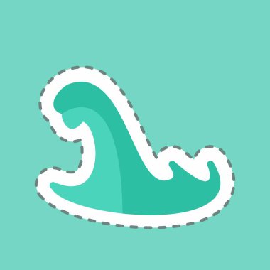 Fırtına Dalgası Etiketi mavi arkaplanda izole edildi