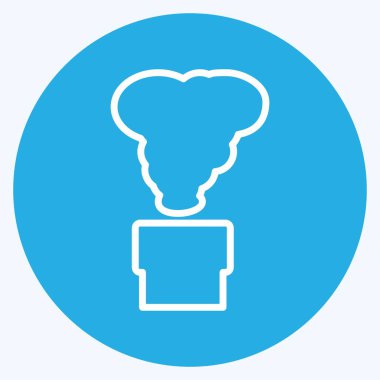 Zehirli Duman Yumuşak mavi arkaplanda izole edilmiş modaya uygun mavi göz şeklindeki Simgeyi serbest bırak