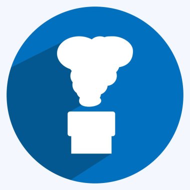 Toksik Duman Yumuşak mavi arkaplanda izole edilmiş uzun gölge biçiminde Simge Bırak