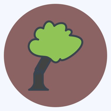 Yumuşak mavi arkaplandaki Ağaç Düşen Simge moda renk arkadaşı tarzında izole