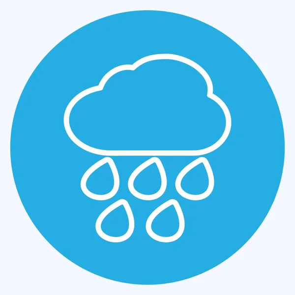 Heavy Rain Icon Μοντέρνο Στυλ Μπλε Μάτια Που Απομονώνονται Μαλακό — Διανυσματικό Αρχείο