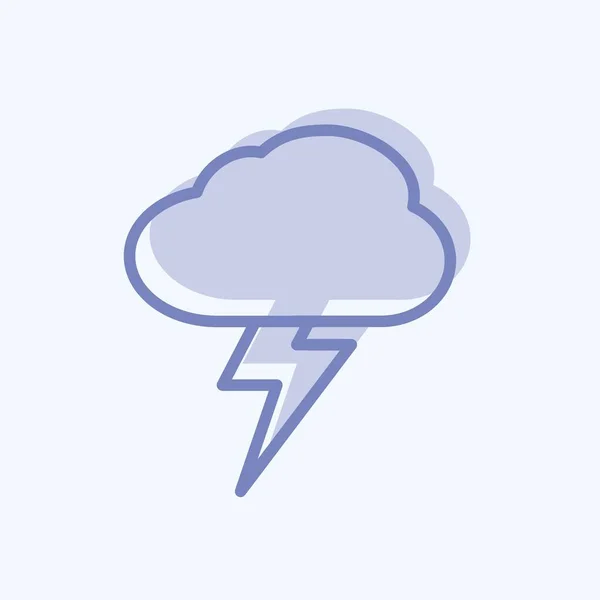 Lightning Icon Trendy Two Tone Style Isolated Soft Blue Background — стоковый вектор