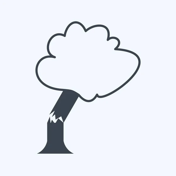 Tree Falling Icon Trendy Glyph Style Isolated Soft Blue Background — Wektor stockowy