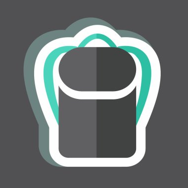 Siyah arkaplanda izole edilmiş modaya uygun sırt çantası etiketi