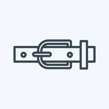 Yumuşak mavi arkaplanda izole edilmiş moda satır biçimindeki Kemer Simgesi