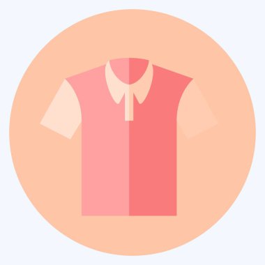 Gündelik Gömlek Simgesi modayı takip eden düz stil yumuşak mavi arkaplanda izole