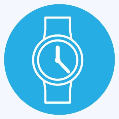 Hafif mavi arkaplanda izole edilmiş modaya uygun mavi göz simgesi