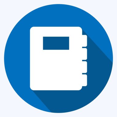 Yumuşak mavi arkaplanda izole edilmiş modaya uygun uzun gölge biçimindeki günlük simgesi