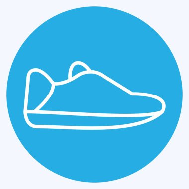 Moda mavisi gözler tarzında jogging Simgesi yumuşak mavi arkaplanda izole