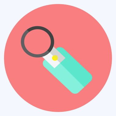 Anahtar Zinciri Simgesi yumuşak mavi arkaplanda izole edilmiş modaya uygun düz biçimli