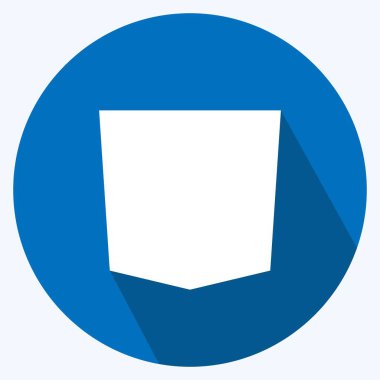 Pocket Square Simgesi yumuşak mavi arkaplanda izole edilmiş modaya uygun uzun gölge biçimi