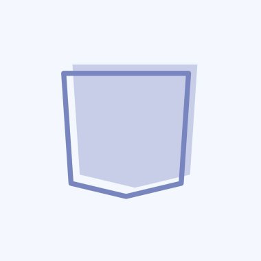 Pocket Square Simgesi yumuşak mavi arkaplanda izole edilmiş iki ton biçiminde